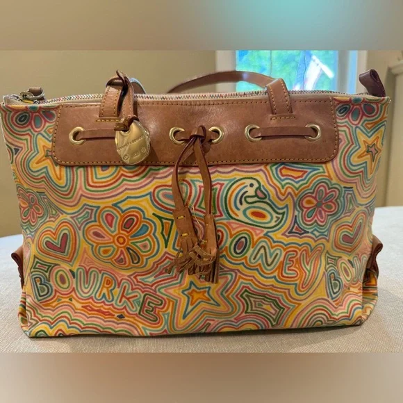 Dooney & Bourke rare rainbow doodle y2k purse - Picture 2 of 12
